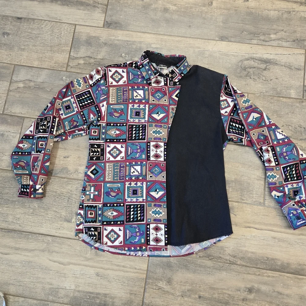 Vintage Roper Long Sleeve Aztec Vibe South Western Vibe - Picture 2 of 9